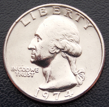 США 1974 год . 25 центов Вшингтон .
